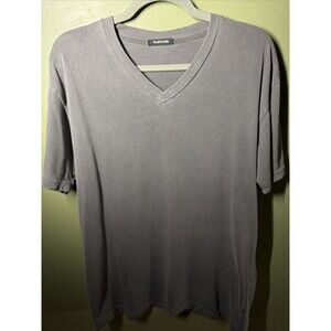 Talentless Mens Dark Gray Short Sleeve V-Neck T-Shirt Size Large